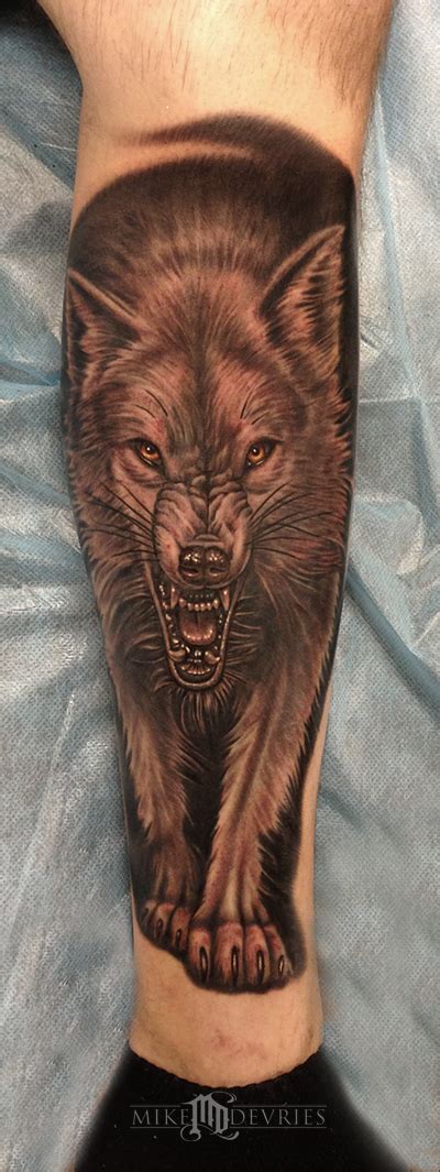 Mike Devries Tattoos Evil Wolf Tattoo Second Pass Wolf Tattoo