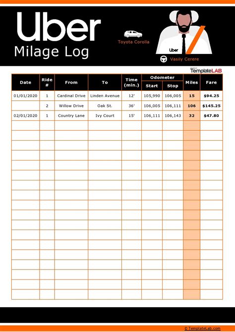 Mileage Log Book Vehicle Mileage Tracker To Track Your Mileage For