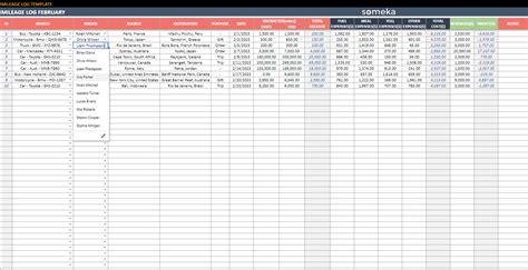 Mileage Log Template Google Sheets