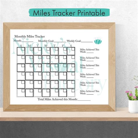 Miles Tracker Printable Running Tracker Walking Tracker Step Tracking Fitness Tracker Miles