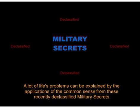 Military Advice From Military Secrets