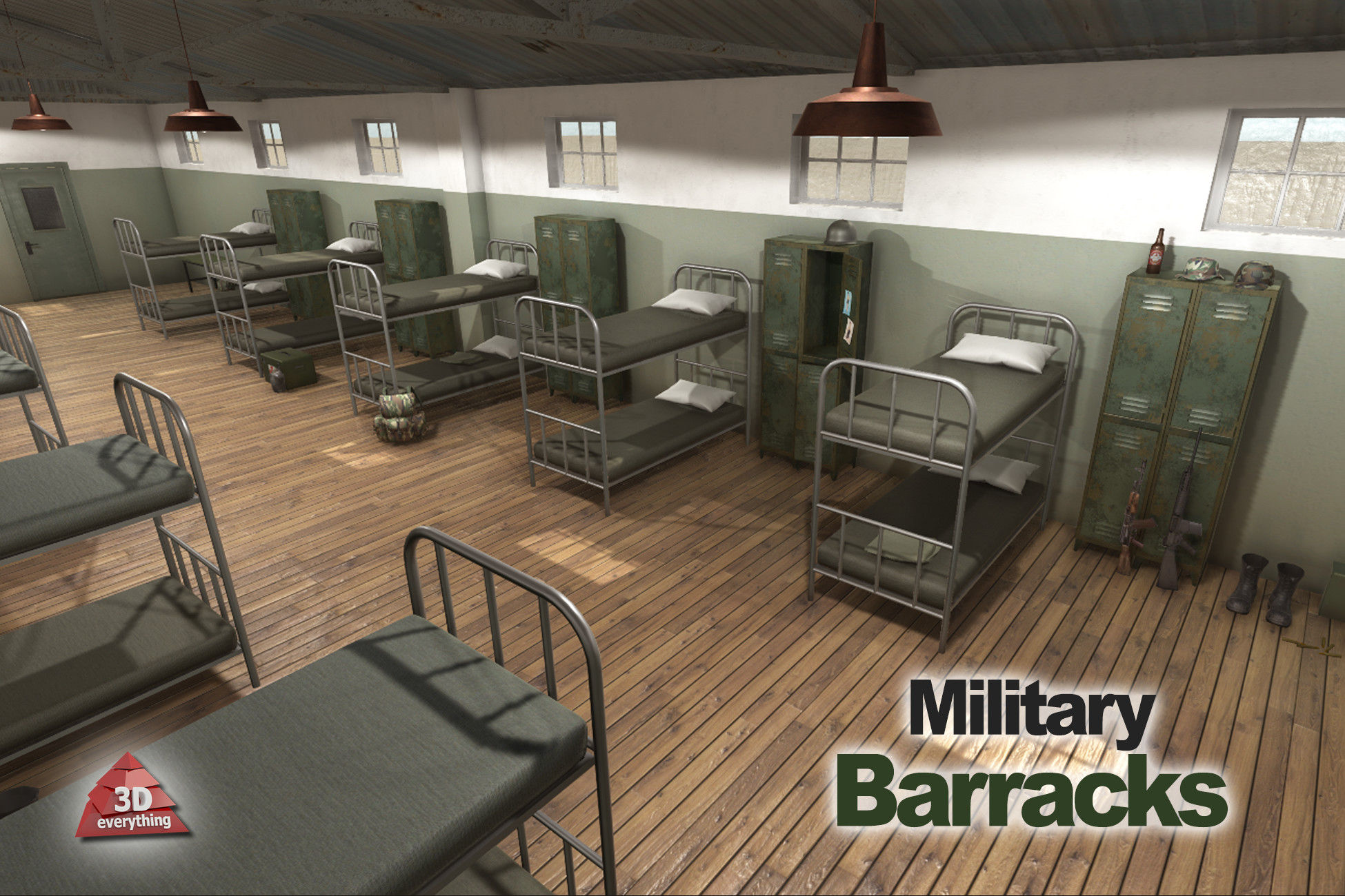 Military Barracks 3D Interior Unity Asset Store