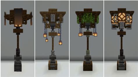 Minecraft 12 Ideas Of Street Lamp Designs Youtube