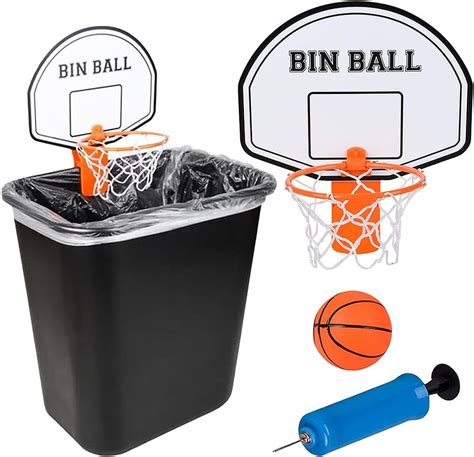 Mini Basketball Hoop Trash Can Set With Inflatable Mini Rubber