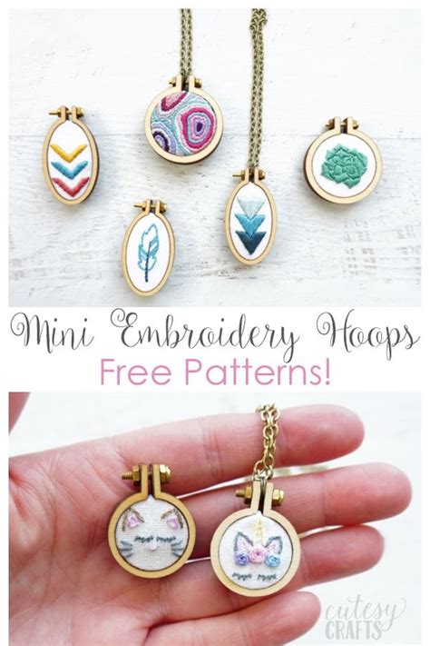 Mini Embroidery Hoops With Free Patterns Cutesy Crafts