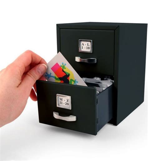 Mini Filing Cabinet Black Filing Cabinet Business Card Organizer