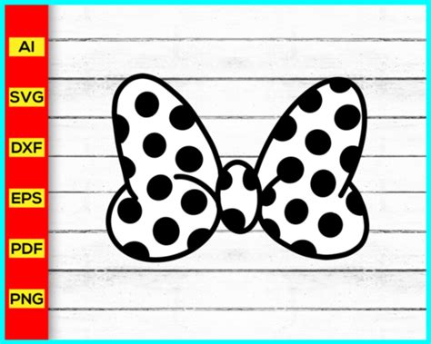 Minnie Bow Svg Polka Dot Bow Mickey Mouse Svg Silhouette Princess S