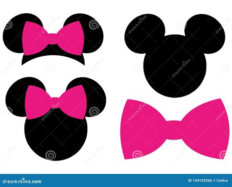 Minnie Mouse Mickey Mouse Head Bow Eps Vector Clipart Cutting Clip