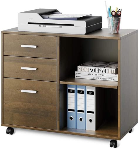 Mobile Filing Cabinet Printer Stand With 3 Drawers Printer Stand