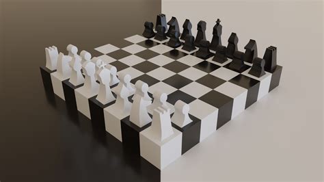 Modern Chess Board Model 3D Model Cgtrader