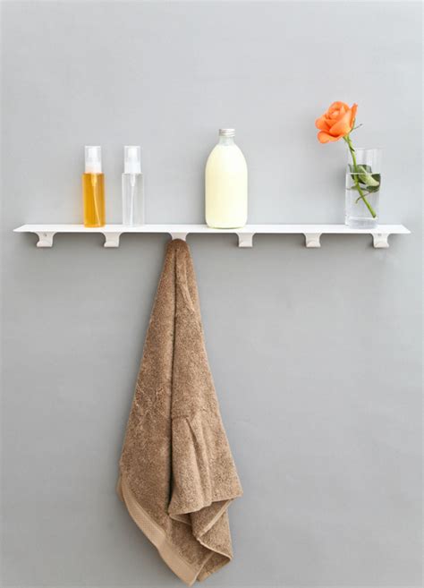 Modern Wall Shelf With Hooks Steel Powder Coated Wall Shelf