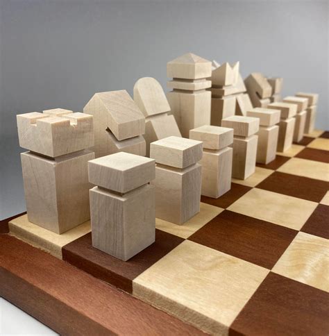 Modern Wood Chess Set