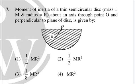 Moment Of Inertia Of A Thin Semicircular Disc Mass M Radius R Abou