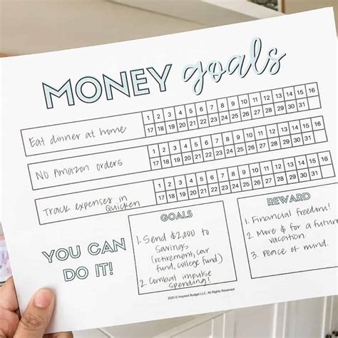 Money Goals Printable Instagram Image 1 Inspired Budget