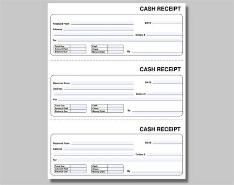 Money Or Rent Receipt Printable Receipt Cash Receipt Sales Receipt