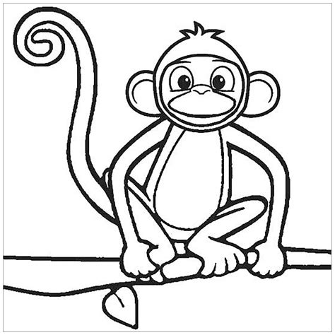 Monkey Coloring For Kids Monkey Coloring Pages For Kids