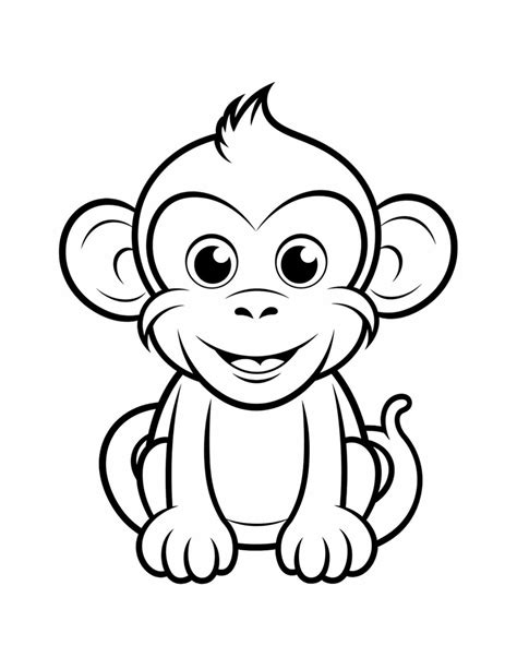 Monkey Coloring Pages For Kids Stock Photo Image Of Kids Monkey