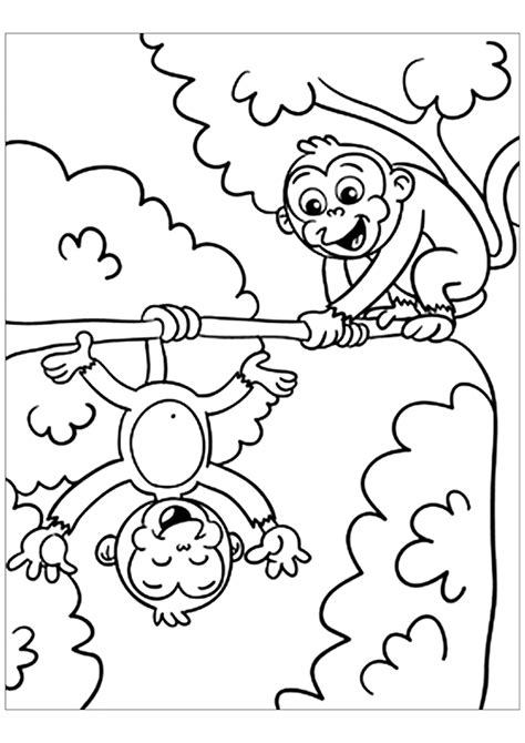 Monkey Coloring Pages Free Pdf Prints Life Should Cost Less