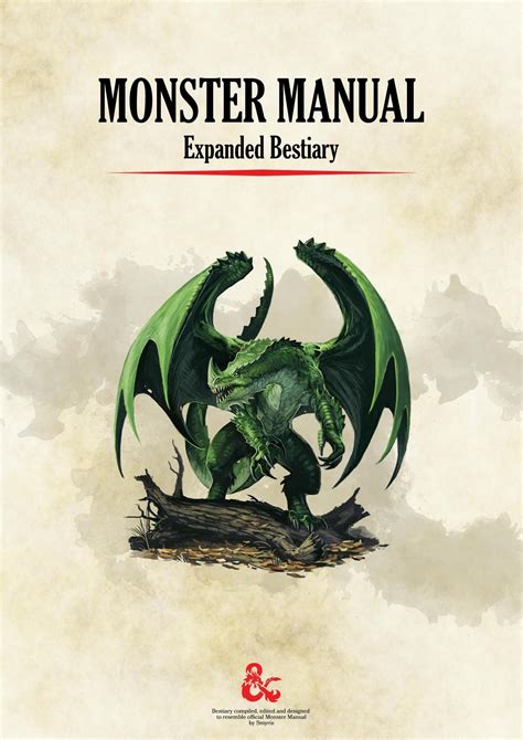 Monster Manual Expanded Bestiary Dungeons And Dragons Game Bestiary