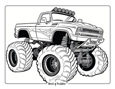 Monster Truck Coloring Pages World Of Printables