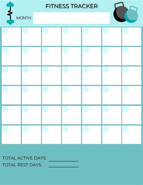 Monthly Exercise Tracker Printable