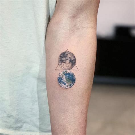 Moon And Earth Tattoo By Dragon Ink Tattooed On The Left Forearm