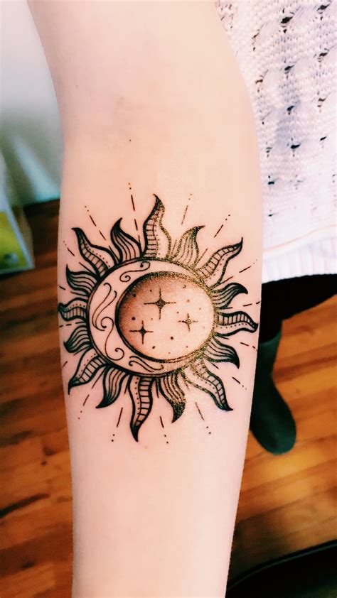 Moon And Stars Arm Tattoo Gorgeous Tattoo Representation Of The Sun