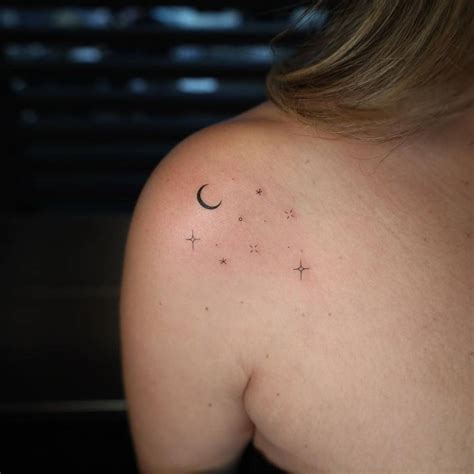 Moon And Stars Tattoo Minimalist