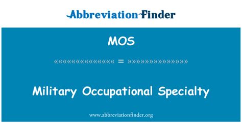 Mos Definition Military Occupational Specialty Abbreviation Finder