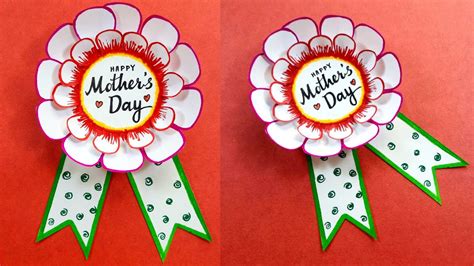 Mother S Day Badge How To Make Paper Badge Mother S Day Craft Ideas