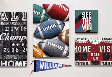 Multi Colored Football Balls Wall Art Decor Canvas Prints Etsy