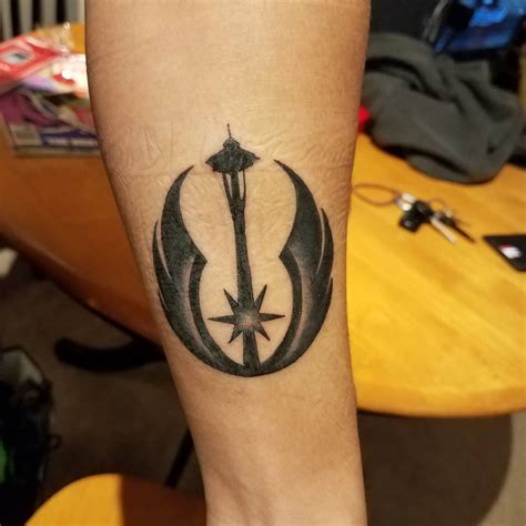 My First Tattoo Representing My City And The Jedi Order R Starwars