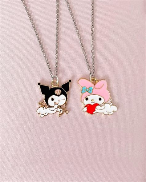 My Melody And Kuromi Friendship Necklaces Couple Necklaces Etsy