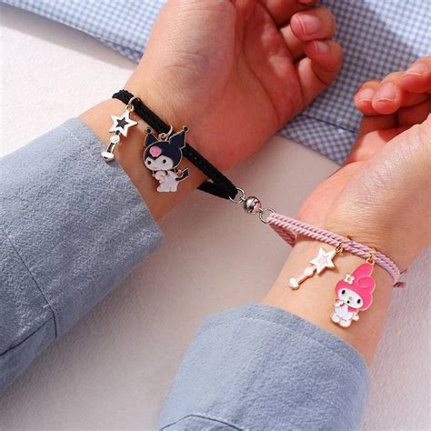 My Melody And Kuromi Matching Magnetic Friendship Bracelets Etsy