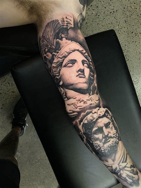 My New Super Detailed Greek Mythology Sleeve Greek Mythology Tattoos