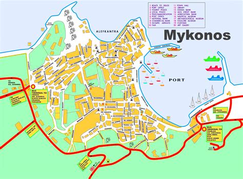 Mykonos Sightseeing Map Ontheworldmap Com