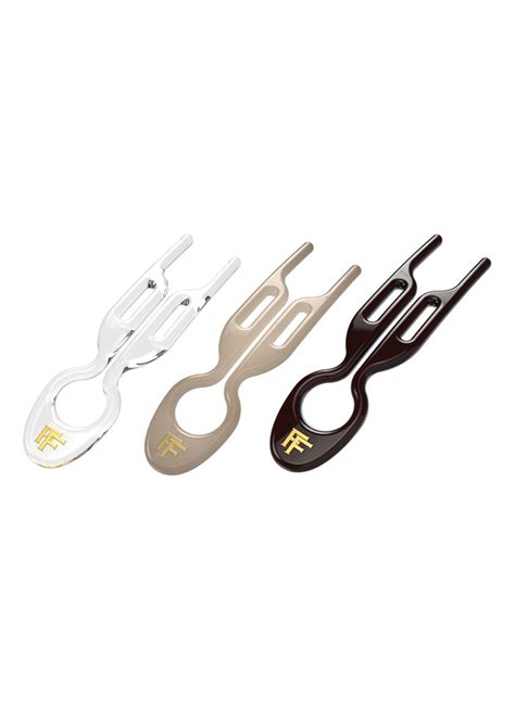 N 1 Hairpin Set Transparent Soft Beige And Brown Fiona Franchimon