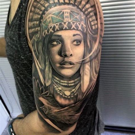 Native American Woman Warrior Tattoo 100 Native American Tattoos For