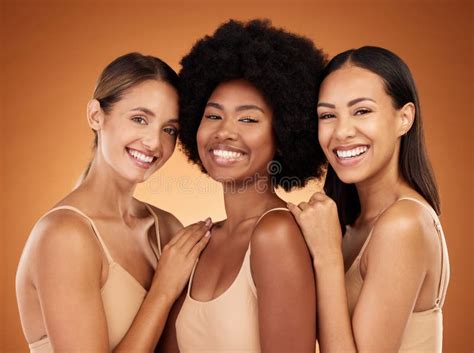 Natural Skincare And Portrait Of Group Of Women To Model Beauty Cosmetics And Makeup Beauty