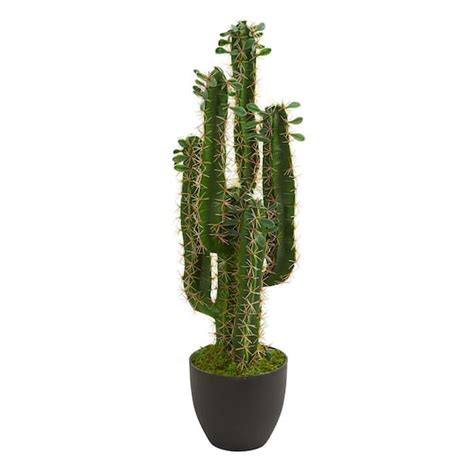 Nearly Natural Indoor 2 5 Ft Cactus Artificial Plant 6328 The Home Depot