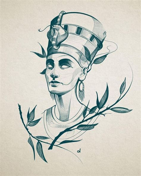 Nefertiti Tattoo Design Stock Illustration Adobe Stock