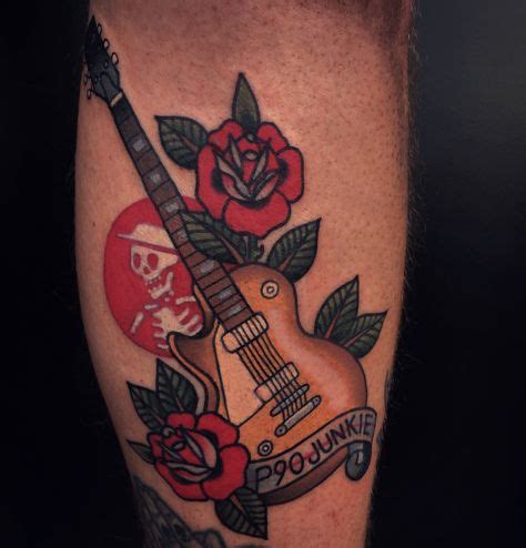 Neo Traditional God Guitar Family Rock N Roll Tattoo Blackink Ai