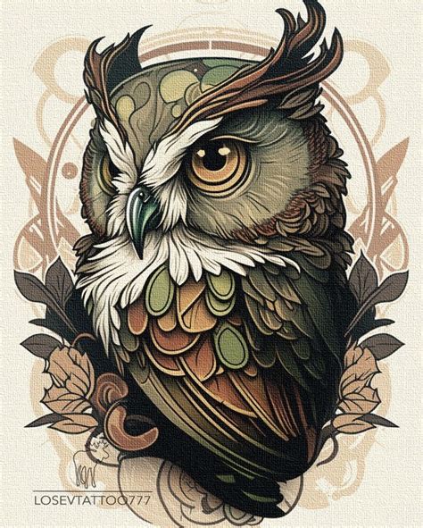 5 Neo Traditional Owl Tattoo Design Ideas