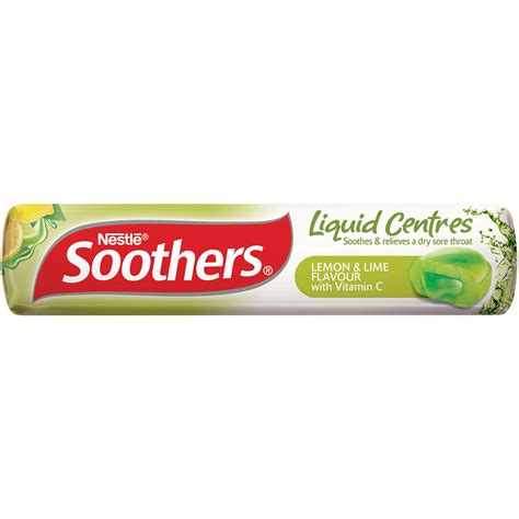 Nestle Soothers Throat Lozenges Liquid Centre Lemon Lime 10 Pack