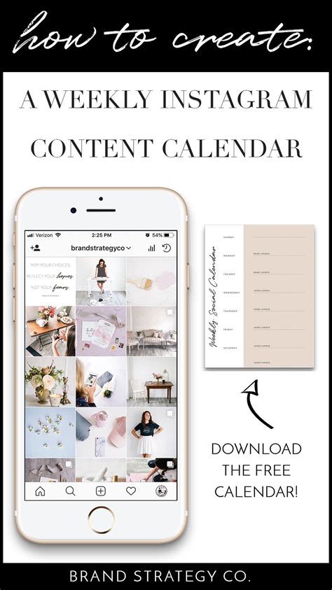 Never Run Out Of Instagram Content Free Printable Calendar How To