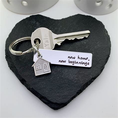 New Home New Beginnings Keychain Housewarming Gift New Home Gift House