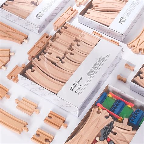 New Wooden Train Track Diy Building Block Accessories Track Expansion