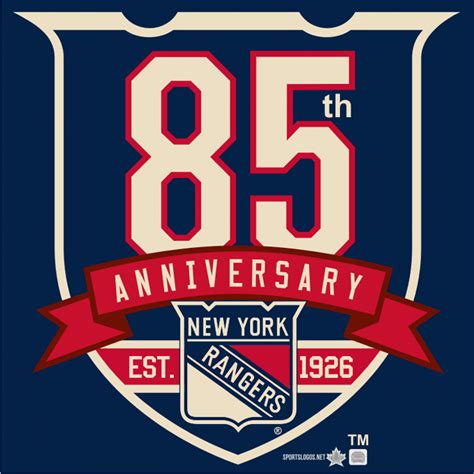 New York Rangers Logo Anniversary Logo National Hockey League Nhl