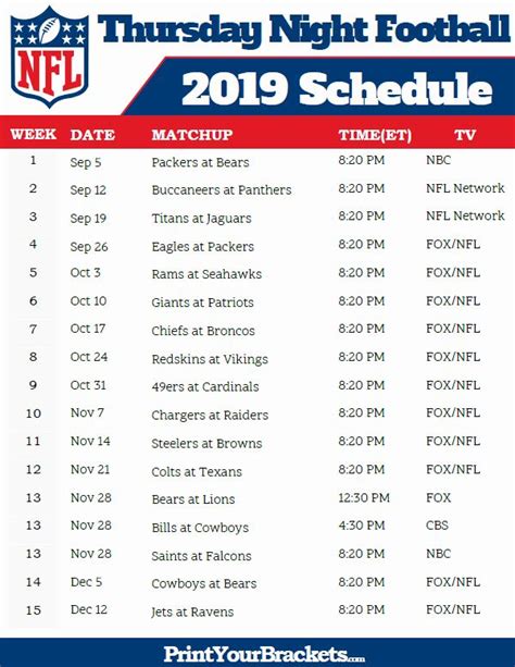 Nfl Schedule Week 8 Printable Free Printable Templates