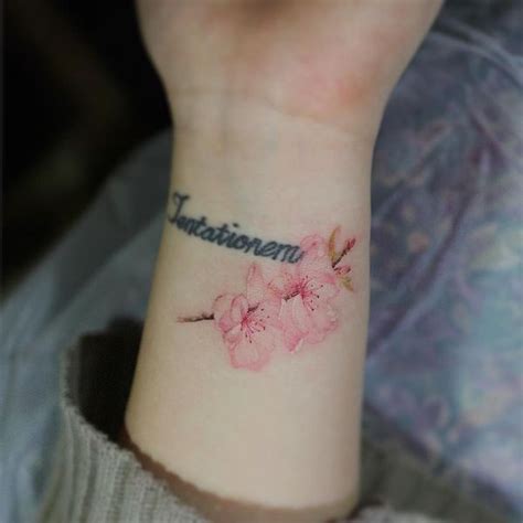 Nice Korean Cherry Blossom Tattoo On The Wrist Blossom Tree Tattoo